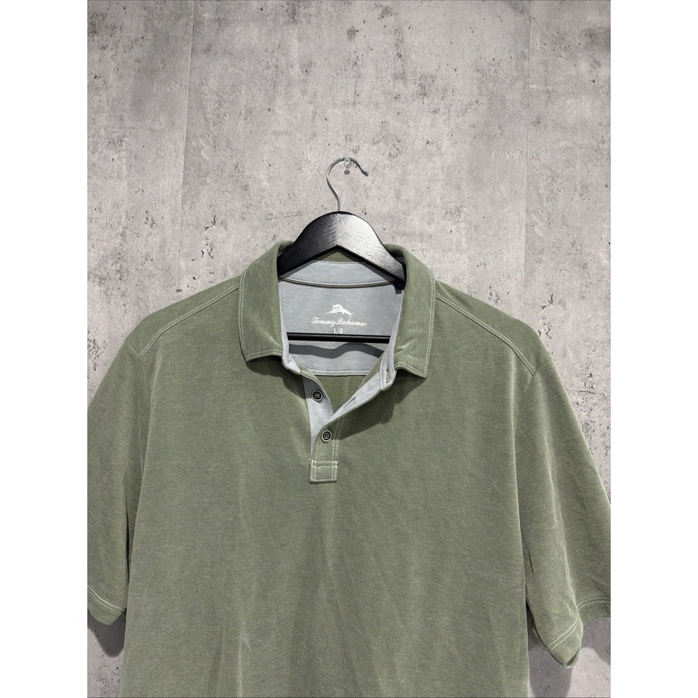 Tommy Bahama Polo Green Size Large Made In Veitnam